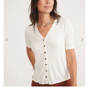 Marine Layer Lexi Rib Button Top